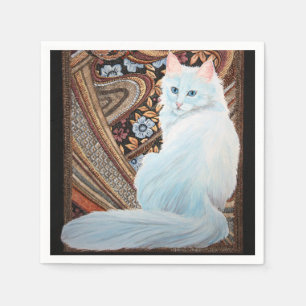 Weiße türkische Angora Serviette