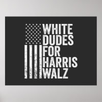 Weiße Typ für Harris Walz - amerikanische Flaggenw