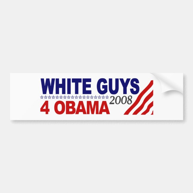Weiße Typen 4 Obama Autoaufkleber (Vorne)