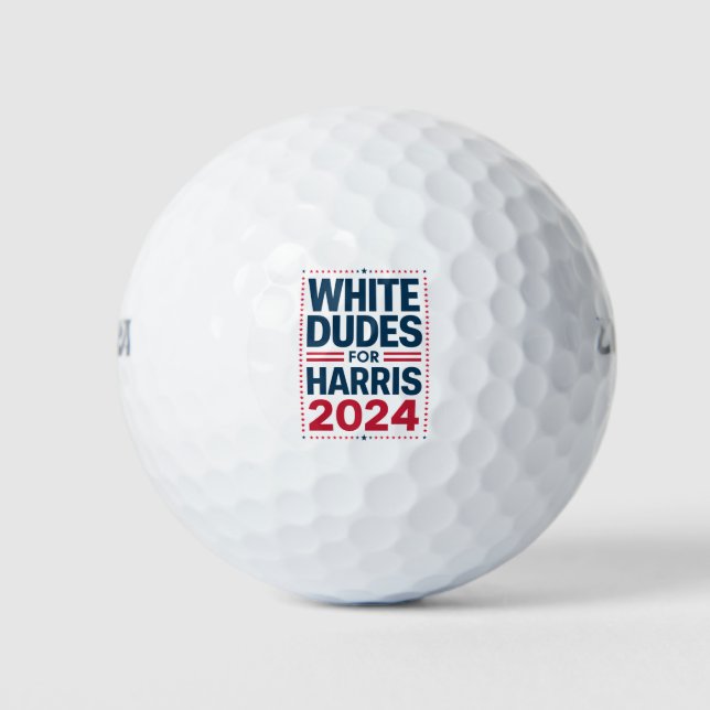 Weiße Typen für Harris-2024 Golfball (Vorderseite)