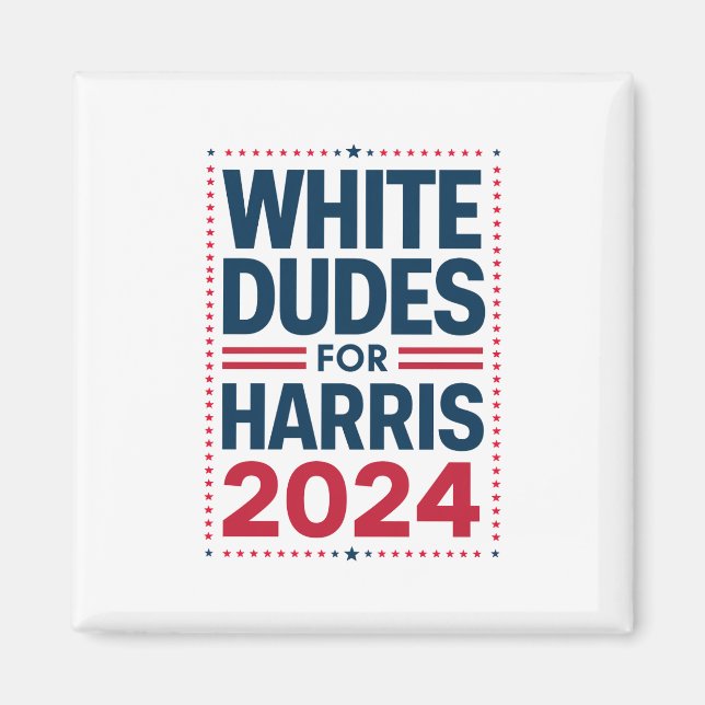 Weiße Typen für Harris-2024 Magnet (Vorne)
