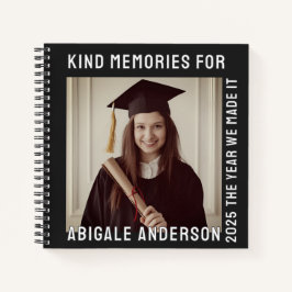 Weiße Typografie und Bewertung von Fotos Notizbuch