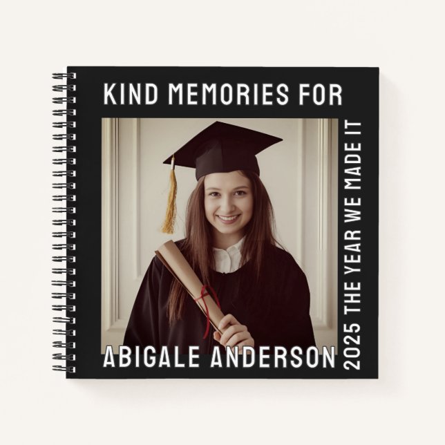 Weiße Typografie und Bewertung von Fotos Notizbuch (Vorderseite)