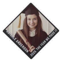 Weiße Typografie und Foto