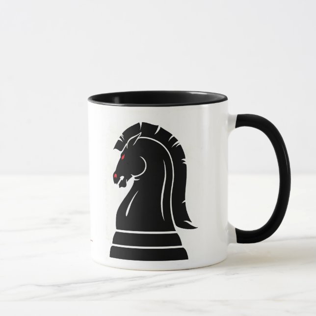 Weiße u. schwarze wilde Ritter-Schach-Stück-Tasse Tasse (Rechts)