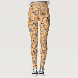Weiße Uhr und Alice im Wunderland Leggings