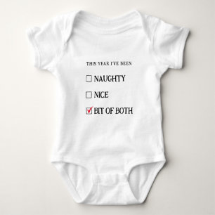 Weiße unartige nette Liste Lustiger süßer Weihnach Baby Strampler