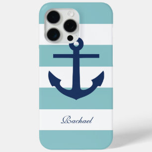 Weiße und blaue Anker Aweigh Case-Mate iPhone Hülle