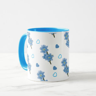 Weiße und blaue Blumen-Kaffeetasse Tasse