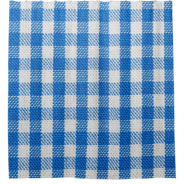 Weiße und blaue Esskleidung Duschvorhang (Vorderseite)