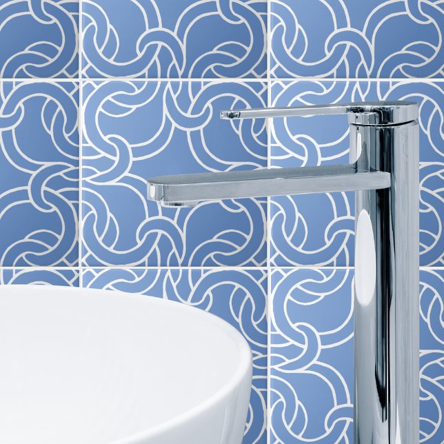 Weiße und blaue keltische Knoten Nahtlose Muster T Fliese (Von Creator hochgeladen)