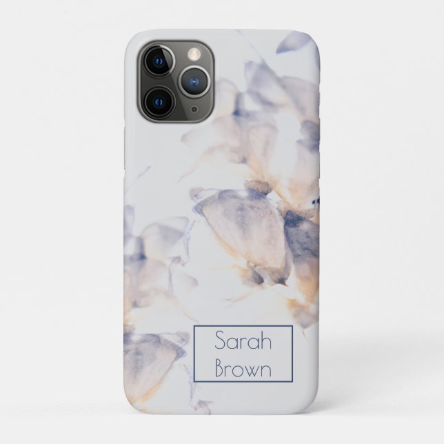 WEISSE UND BLAUE PETALEN Case-Mate iPhone HÜLLE (Rückseite)
