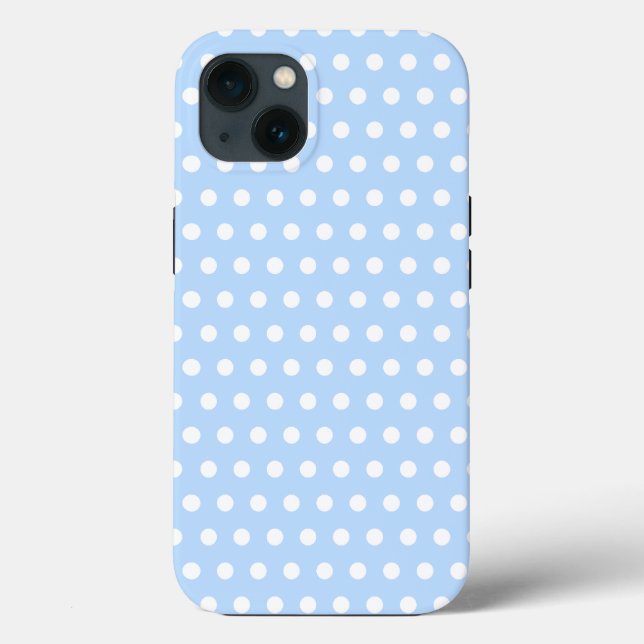 Weiße und blaue Polka Dot Muster. Spotty. Case-Mate iPhone Hülle (Rückseite)