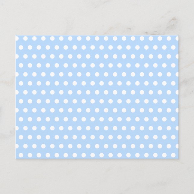 Weiße und blaue Polka Dot Muster. Spotty. Postkarte (Vorderseite)