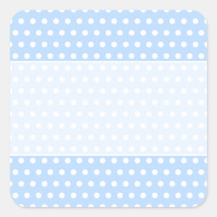 Weiße und blaue Polka Dot Muster. Spotty. Quadratischer Aufkleber