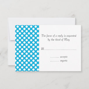 Weiße und blaue Polka Dot RSVP Karte