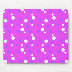 weiße und blaue Punkte, rosa Mousepad