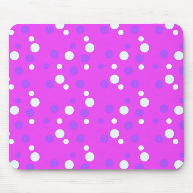 weiße und blaue Punkte, rosa Mousepad (Vorne)