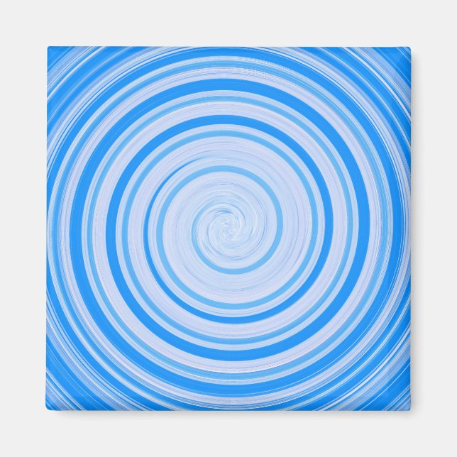 Weiße und blaue Spirale Magnet (Vorne)
