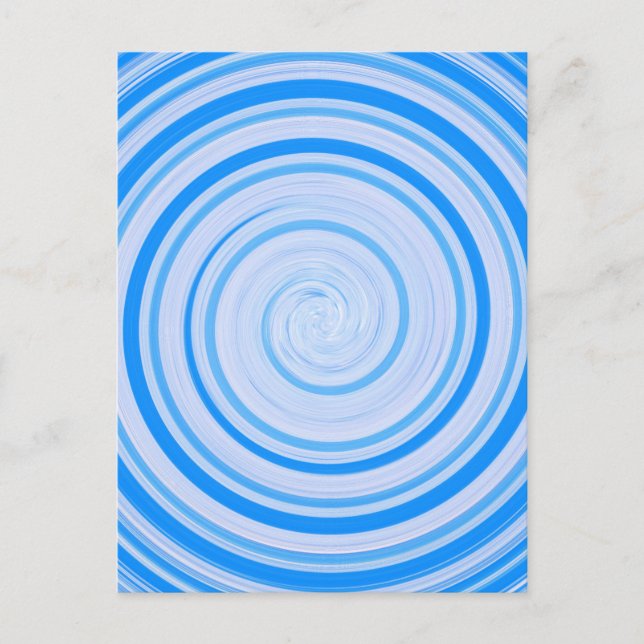 Weiße und blaue Spirale Postkarte (Vorderseite)