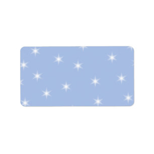 Weiße und blaue Stern-Entwurf Adressaufkleber