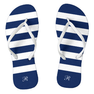 Weiße und blaue Streifen Flip Flops