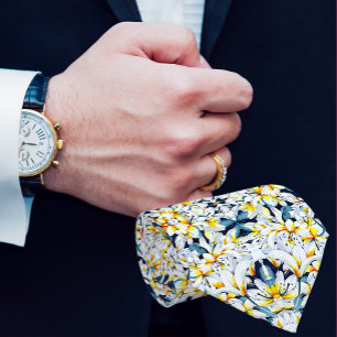 WEISSE UND BLAUE WASSERFARBE LILIES DER KRAWATTE D