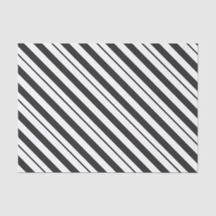 Weiße und dunkelgraue Candy Cane Diagonal Streifen Seidenpapier