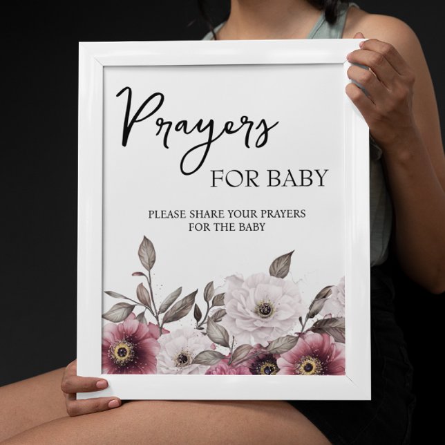 Weiße und florale Gebete für Baby-Zeichen Poster (Von Creator hochgeladen)
