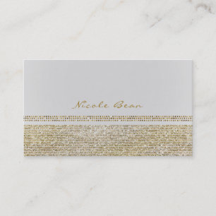 Weiße und funkelnde Gold Glam Bling Chic Elegant Visitenkarte