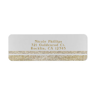 Weiße und funkelnde goldene Glamour-Party-Einladun