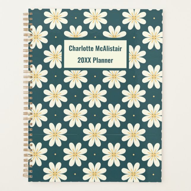 Weiße und gelbe Blume Planer (Vorderseite)