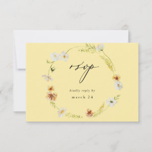 Weiße und gelbe Blüte UAWG - Gelb RSVP Karte