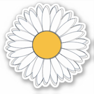 Weiße und gelbe Daisy-Grafik Aufkleber