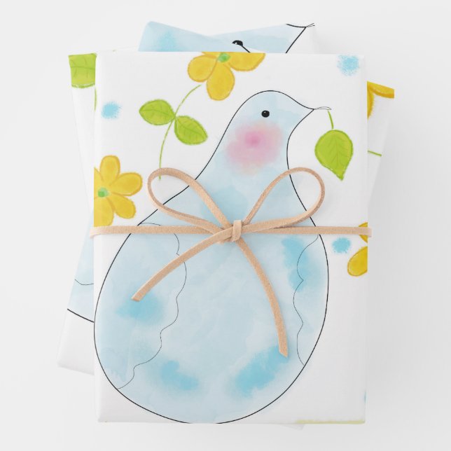 Weiße und gelbe Friedenstruppe Geschenkpapier Set (Beispiel)