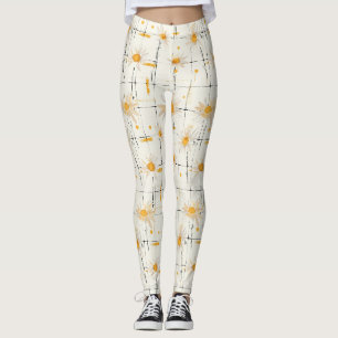 Weiße und gelbe Milchsorten - rustikaler Karierter Leggings