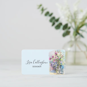 Weiße und gelbe Wildblumen Visitenkarte