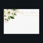 Weiße und goldene Aquarellfarben - Blumenratte Begleitkarte<br><div class="desc">Diese wunderschöne Blumenkarte mit Aquarellfarben-Blume und Ihrem eigenen Text. Verwenden Sie die Vorlage,  um Ihre Informationen auszufüllen. Mit der Funktion "Weitere Anpassung" können Sie den Schriftart (Größe,  Stil,  Farbe) ändern,  weitere Textzeilen hinzufügen,  das Layout ändern und den Text auf der Rückseite hinzufügen.</div>