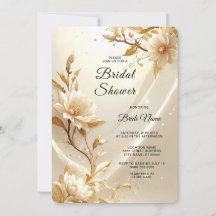 Weiße und goldene Blumen Brautparty