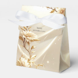Weiße und goldene Blumen Geschenkbox Geschenkschachtel