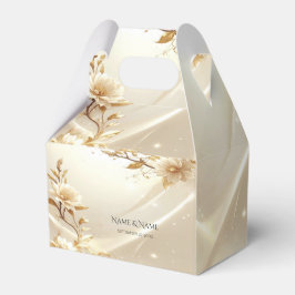 Weiße und goldene Blumen Geschenkbox Geschenkschachtel