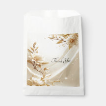 Weiße und goldene Blumen Geschenktüte