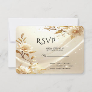 Weiße und goldene Blumen RSVP-Karte RSVP Karte