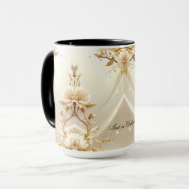 Weiße und goldene Blumen-Tasse Tasse