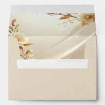 Weiße und goldene Blumen Umschlag