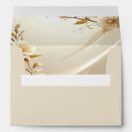 Weiße und goldene Blumen Umschlag