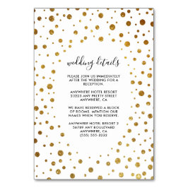 Weiße und goldene Confetti-Foil-Hochzeitskarten Tischnummer