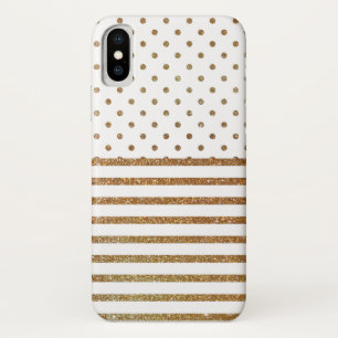 Weiße und goldene falsche Glitter-iPhone-X-Hülle Case-Mate iPhone Hülle