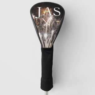 Weiße und goldene Feuerwerke II Patriotische Feier Golf Headcover