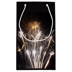 Weiße und goldene Feuerwerke II Patriotische Feier Kleine Geschenktüte